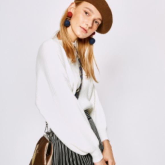 Knit Swing Sweater in White - Picture 2 of 4